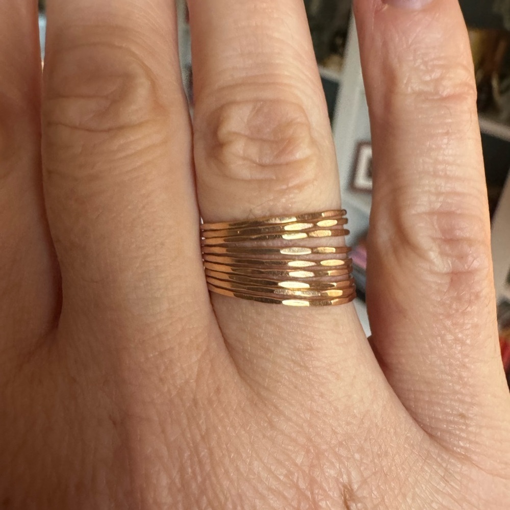 Melissa Joy Manning 14k Gold Stacking Rings - Set of 8 Rings - Picture 2 of 10